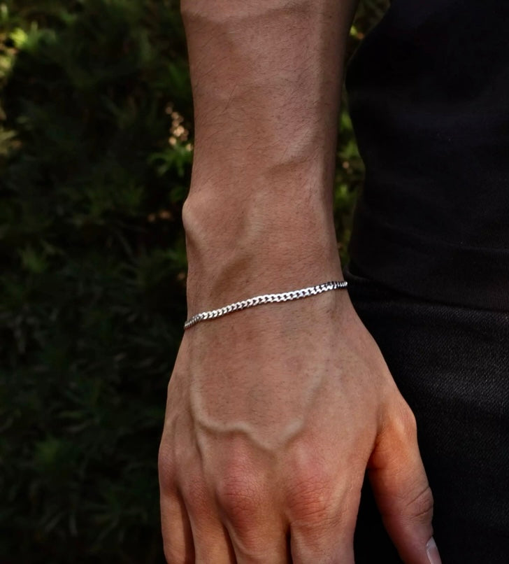PULSEIRA DE PRATA GRUMET 3 MM