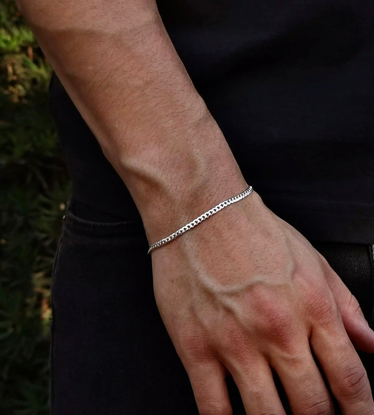 PULSEIRA DE PRATA GRUMET 3 MM